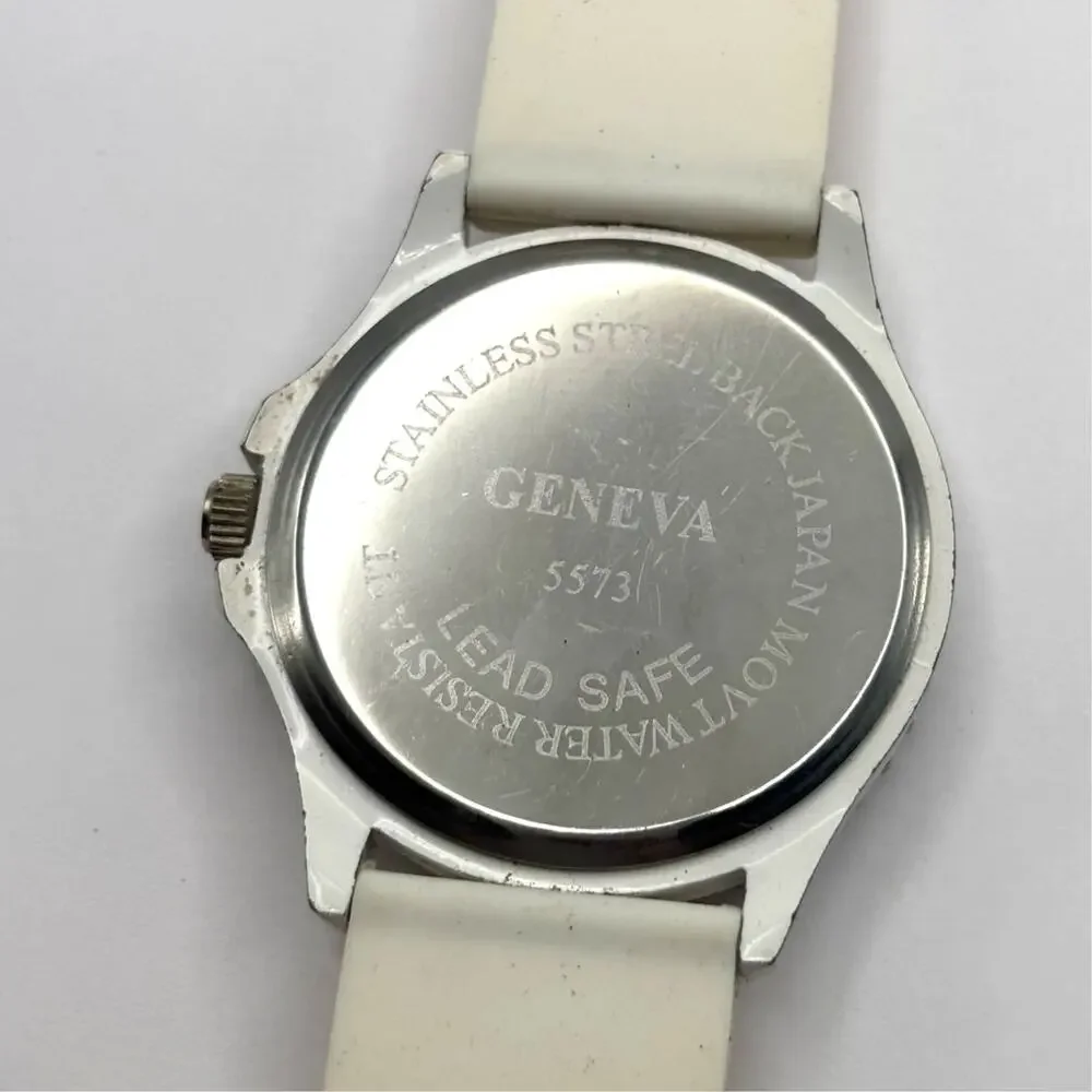 Silver & White Men's Watch
